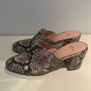 Snake skin mules